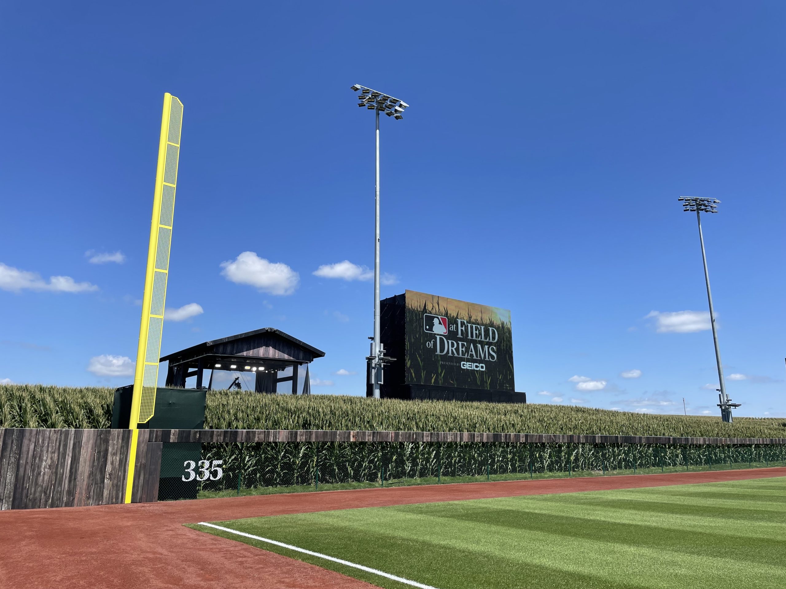 Live From MLB at Field of Dreams: Fox Sports' Studio Crew Lowers Outfield  Set To Show Off the Cornfield